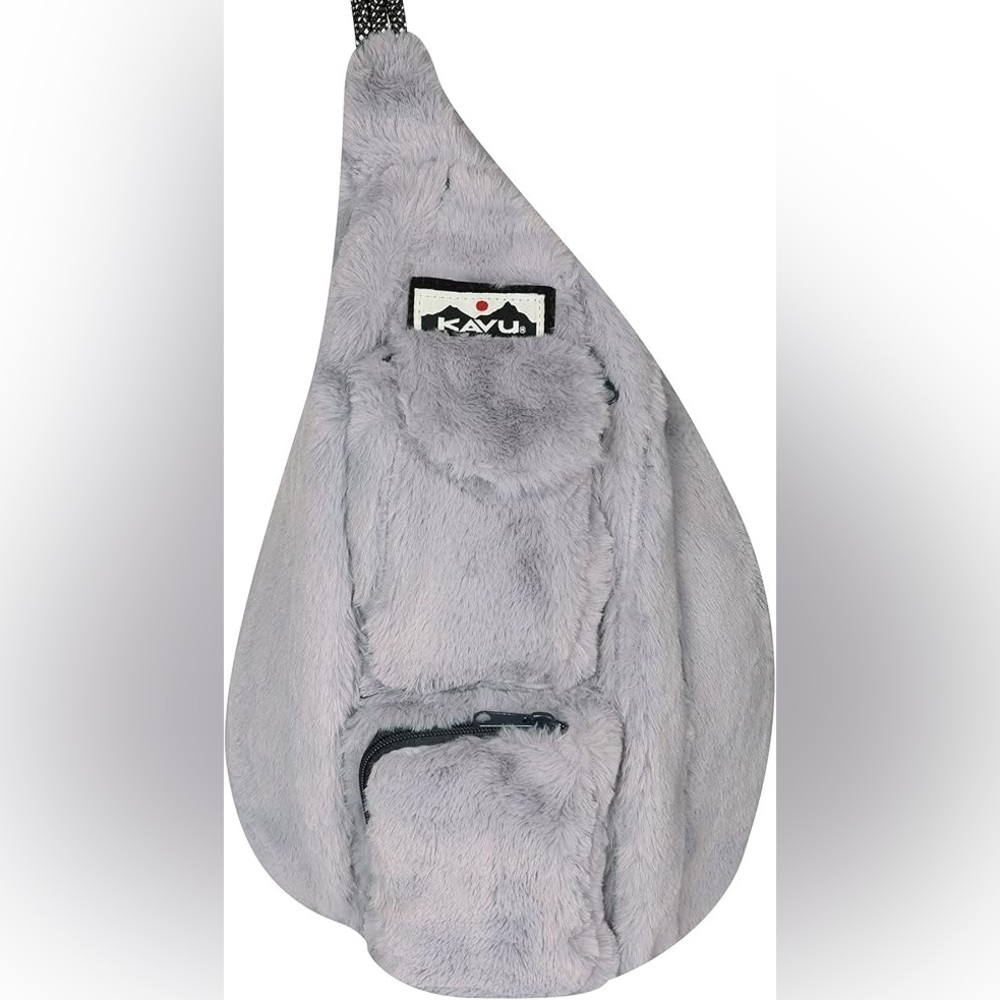 KAVU Gray Faux Fur Sling Bag